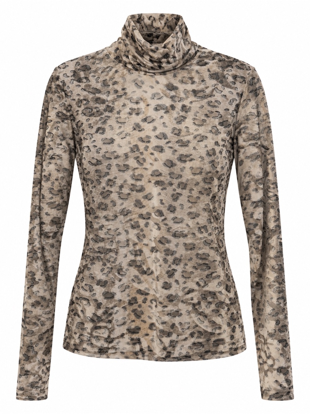 90s Vintage Sno Skins Leopard Velvet Turtleneck Top M Made in USA